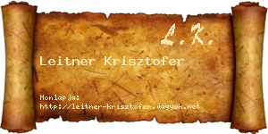 Leitner Krisztofer névjegykártya